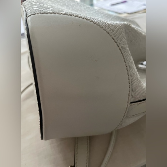 Gucci White Leather and Canvas OPHIDIA BUCKET CROSSBODY bag - Picture 4 of 4